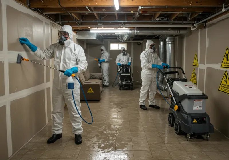 Basement Moisture Removal and Structural Drying process in Milford, WI